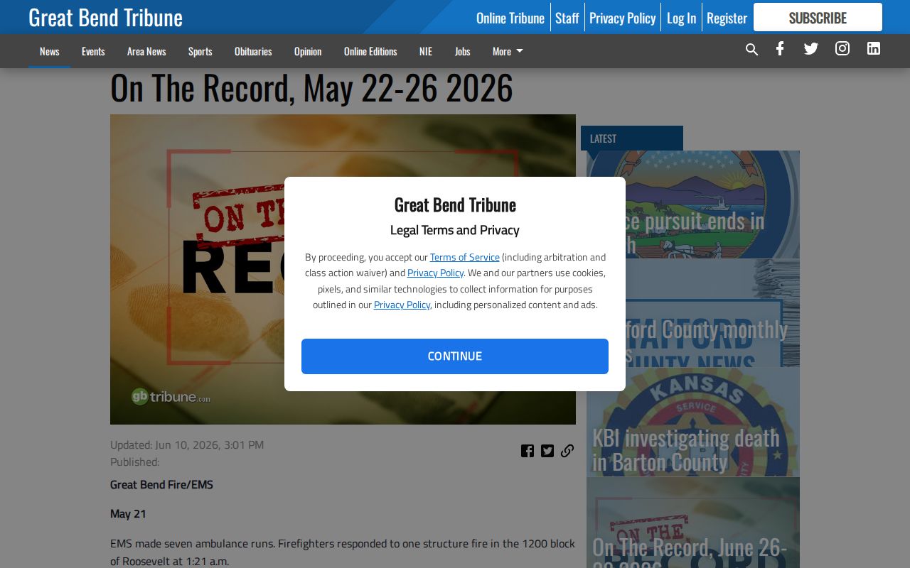 Barton County 24-hour release reasons in a dated local report