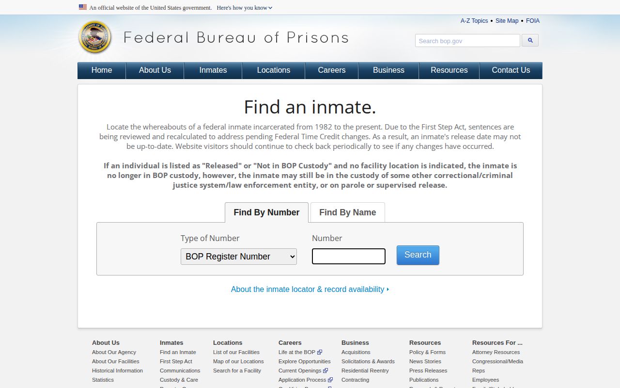 Barton County federal inmate release BOP locator